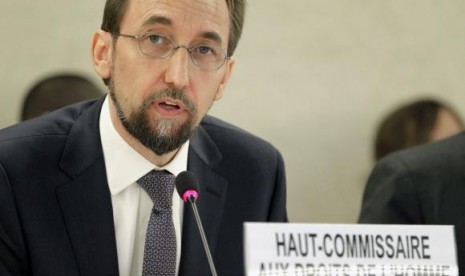 Newly appointed UN High Commissioner for Human Rights, Jordan's Prince Zeid Ra'ad Zeid al-Hussein speaks at the Human Rights Council at the United Nations Europeans headquarters in Geneva September 8, 2014.