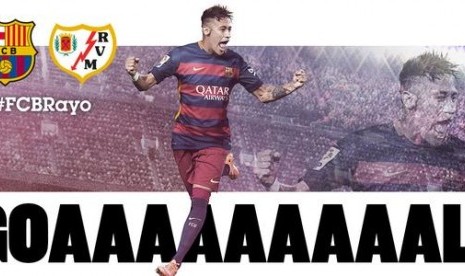 Neymar memboyong empat gol ke gawang Rayo Vallecano.