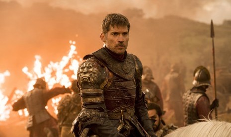 Nikolaj Coster-Waldau yang berperan sebagai Jaime Lannister dalam episode Game of Throne yang tayang di HBO. Episode terbaru serial ini diretas dan dibocorkan secara daring.