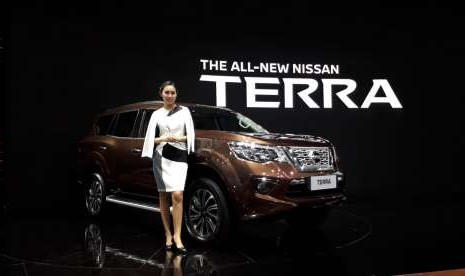 Nissan meluncurkan SUV premium, The All-New Nissan Terra Rp 460 juta, di Gaikindo Indonesia International Auto Show (GIIAS) yang ke-26 di Indonesia, Kamis (2/8). 