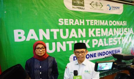 NU Care-LAZISNU PBNU menerima bantuan dana kemanusiaan senilai Rp1 miliar dari Danone Indonesia untuk Palestina.