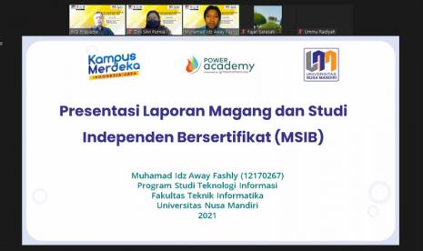 Nusa Mandiri Innovation Center (NIC) mengajak mahasiswa yang telah melaksanakan program Magang Studi Independen Bersertifikat (MSIB) Batch 1 mempresentasikan hasil magangnya.