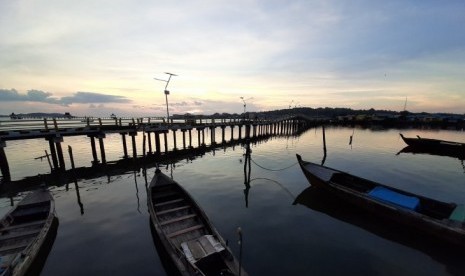 Objek wisata kampung pelangi, di Kampung Bugis, Tanjungpinang, Kepri.