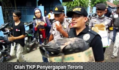 Olah TKP di Lokasi Penyergapan Teroris Bandung