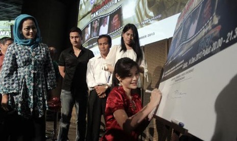 Olga Lidya saat peluncuran film 'Pahlawan Tak Pernah Mati'