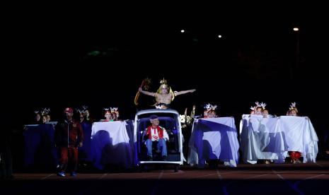 Opening ceremony Pekan Olahraga Provinsi (Porprov) XVI Jateng di Stadion Joyokusumo, Kabupaten Pati, Jateng.