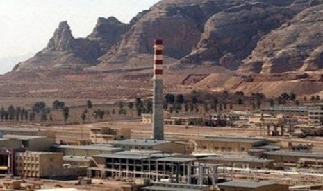 Pabrik pengayaan uranium, di Qom, Iran.