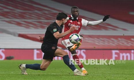 pada babak perempat final Piala Liga Inggris (Carabao Cup) antara Arsenal FC melawan Manchester City di London, Rabu (23/12) dini hari WIB.