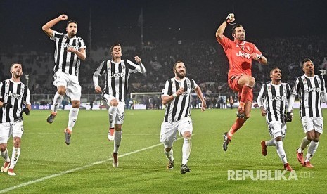 Selebrasi pemain Juventus.