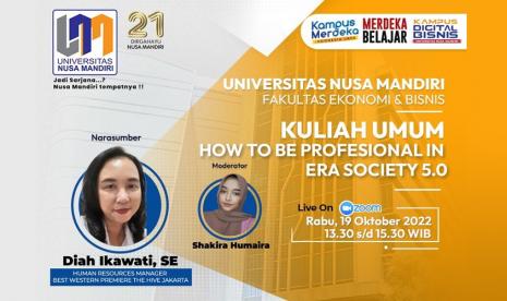 Pada semester ganjil tahun ajaran 2022/2023 program studi (prodi) Perhotelan, Manajemen dan Bisnis Digital Fakultas Ekonomi dan Bisnis (FEB) Universitas Nusa Mandiri (UNM) kembali akan mengadakan kegiatan guna menambah wawasan, pengetahuan dan keterampilan mahasiswa. 