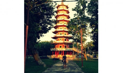 Pagoda yang ada di Pulau Kemaro, Sumsel