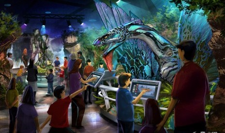 Pameran interaktif dunia Pandora dari film Avatar.