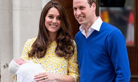 Pangeran William dan Kate Middleton serta anaknya