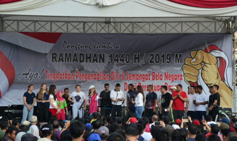 Panggung Gembira Ramadhan 1440 Hijriah yang digelar Kemenhan di kawasan Bundaran Hotel Indonesia.