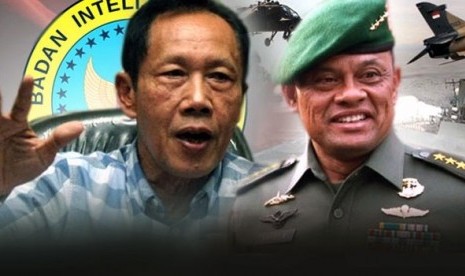 Panglima TNI Jenderal Gatot Nurmantyo dan Kepala BIN Sutiyoso.