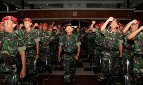 Panglima TNI Jenderal Moeldoko ketika melakukan sidak ke markas Kopassus, Rabu (16/7).