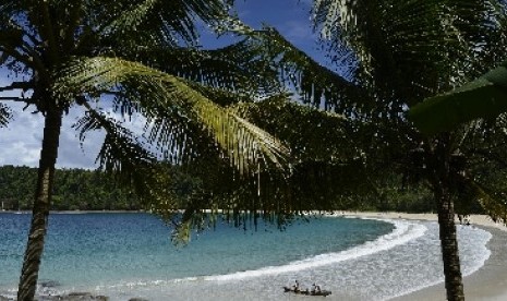 Pantai Gurango, Morotai Utara, Pulau Morotai, Maluku Utara, Rabu.