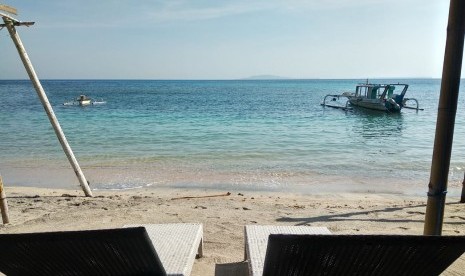 Pantai Pandanan di Kecamatan Pemenang, Kabupaten Lombok Utara, NTB, Jumat (7/6).