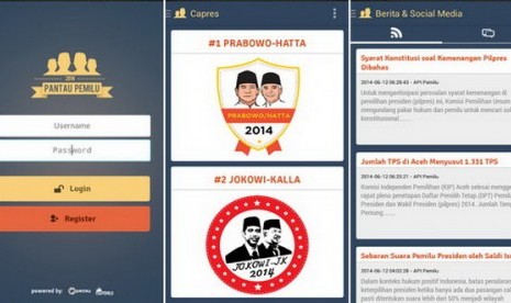 Pantau Pemilu, aplikasi mobile berbasis Android untuk memantau pelaksanaan Pilpres 2014 yang bisa diunduh dari Google Play Store.