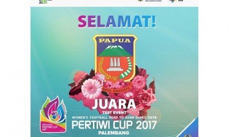 Papua mengalahkan Kalimantan Barat 2-1 pada final Piala Pertiwi 2017 di Stadion Gelora Bumi Sriwijaya, Rabu (13/12).