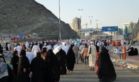 Para jamaah haji di Mina, Arab Saudi.