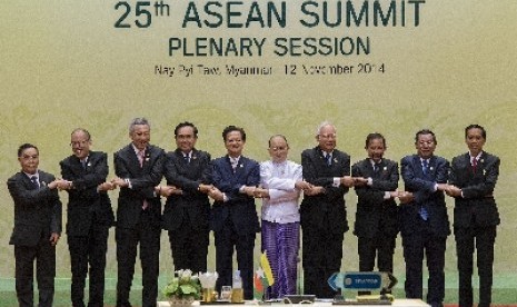 Para kepala negara dalam acara KTT ASEAN.