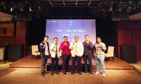 Para narasumber setelah mengisi acara Media Talk Piala Presiden Esports 2022 di Djakarta Theatre, Jakarta, Rabu (14/9/2022).