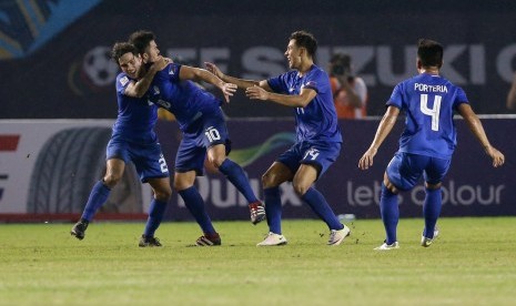 Para pemain Filipina saat melawan Indonesia pada babak penyisihan Grup A Piala AFF 2016, pekan lalu.