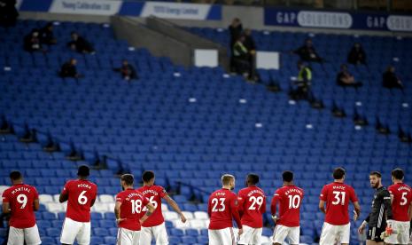 Para pemain Manchester United (MU) pada laga kontra Brighton