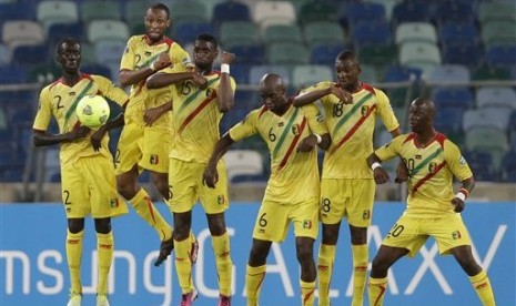 Para pemain tim Mali pada laga melawan Kongo di Piala Afrika.