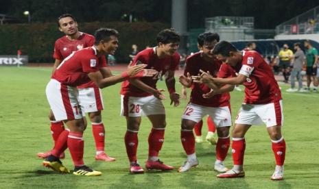 Para pemain timnas Indonesia di Piala AFF 2020. Timnas Indonesia hanya membutuhkan hasil imbang vs Malaysia untuk lolos ke semifinal.