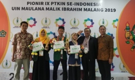 Para penerima gelar juara di Pekan Ilmiah, Olahraga, Seni dan  Riset (Pionir) IX 2019 tingkat nasional yang digelar Kemenag pada 16-20  Juli 2019 di UIN Malang