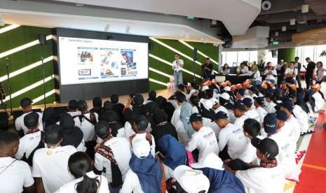 Para peserta Program Siswa Mengenal Nusantara antusias mengikuti Digital Sharing Session di Telkom Landmark Tower, Jakarta (10/8).