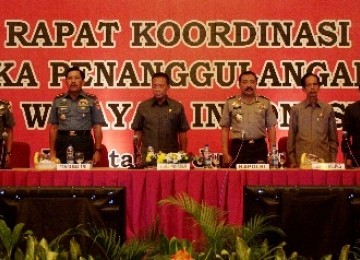 Para petinggi TNI, Polri dan BIN menggelar rapat koordinasi dalam rangka penanggulangan terorisme di Indonesia.