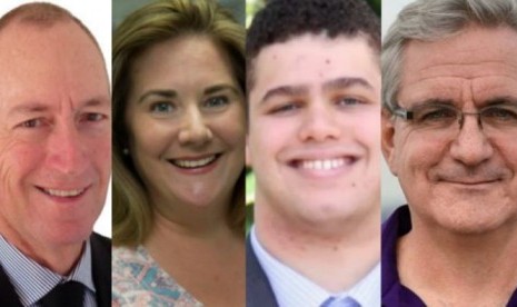 Para senator baru, Fraser Anning, Hollie Hughes, Jordon Steele-John dan Andrew Bartlett.