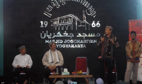 Para tokoh agama memberikan tausiyah dalam Tabligh Akbar yang digelar Majelis Intelektual dan Ulama Muda Indonesia (MIUMI) di Masjid Jogokarian, Yogyakarta.