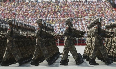 Parade militer China, Ilustrasi.China kerahkan AL dan AU dalam latihan perang dekat wilayah Taiwan  