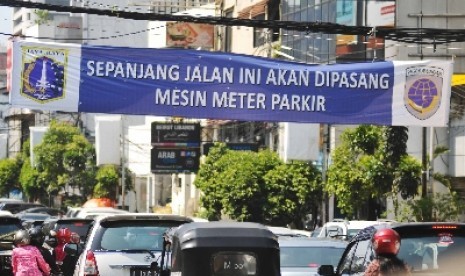 Parkir di Jalan Sabang, Jakpus, kini menggunakan alat parkir meter yang menggunakan koin