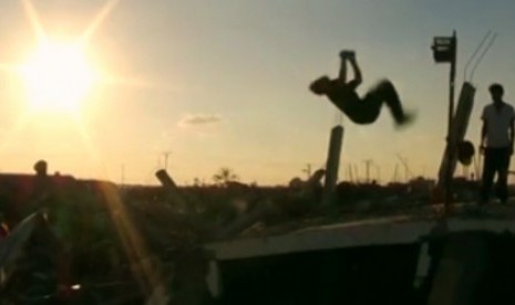 Parkour di reruntuhan Gaza