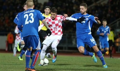 Partai Islandia melawan Krosia di playoff Piala Dunia 2014.