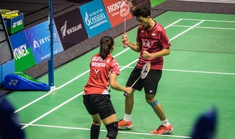 Pasangan baru yang menjadi juara di New Zealand Open Grand Prix Gold 2017, Ronald Alexander/Annisa Saufika, Ahad (6/8).