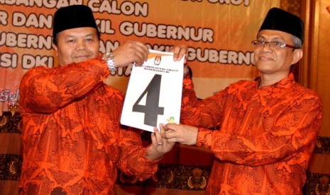 Pasangan Cagub-Cawagub DKI nomor urut 4 Hidayat Nur Wahid-Didik J Rachbini