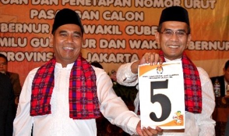 Pasangan Calon Gubernur dan Wakil Gubernur Pemilukada DKI Jakarta, Faisal Basri-Biem Benyamin. 