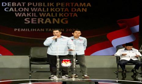 Pasangan calon Wali Kota Serang, Budi-Agis. 