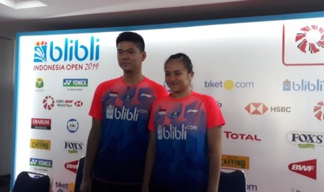 Pasangan Ganda Campuran Indonesia, Praveen Jordan/Melati Daeva Oktavianti di Blibli Indonesia Open 2019, Istora, Senayan Jakarta, Selasa (16/7). 