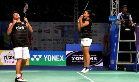 Pasangan ganda campuran Indonesia, Rinov Rivaldi/Pitha Aningtyas Mentari menjadi Juara Dunia Junior 2017