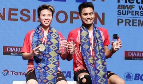 Pasangan ganda campuran Indonesia, Tontowi Ahmad/Liliyana Natsir menjadi juara BCA Indonesia Open Super Series Premier 2017, Ahad (18/6).