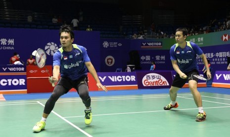 Pasangan ganda putra Indonesia, Hendra Setiawan/Mohammad Ahsan