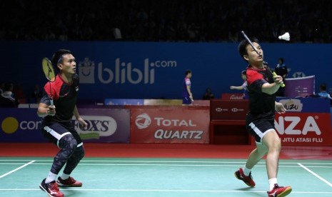 Pasangan ganda putra Indonesia, Hendra Setiawan/Mohammad Ahsan.