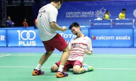 Pasangan ganda putra Indonesia, Kevin Sanjaya Sukamuljo/Gideon Marcus Fernaldi.